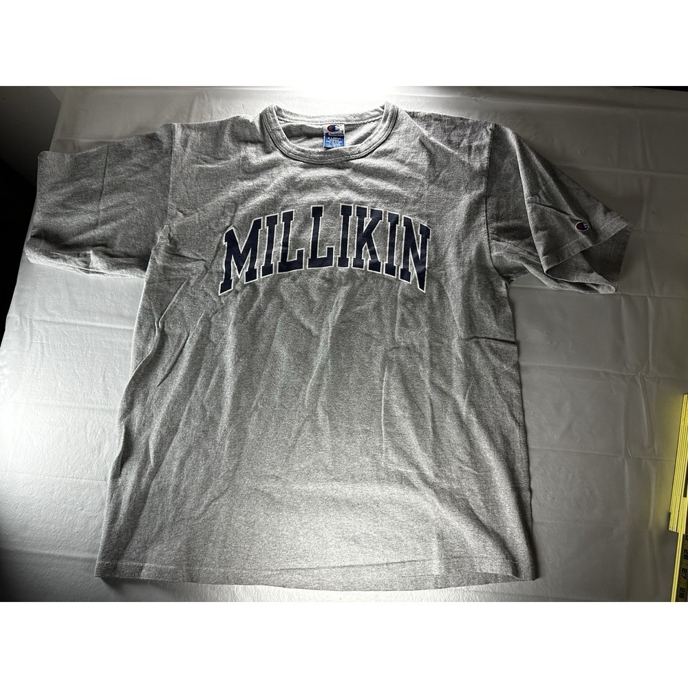 VTG Champion Millikin University T Shirt Mens XL Gray Spell Out College Athletic - Picture 10 of 11